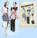 Butterick 2813: 1940s Misses WWII Hostess Apron Sz MED Vintage Sewing Pattern
