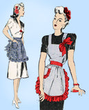 Butterick 2813: 1940s Misses WWII Hostess Apron Sz MED Vintage Sewing Pattern