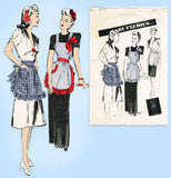 Butterick 2813: 1940s Misses WWII Hostess Apron Sz Small Vintage Sewing Pattern