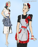 Butterick 2813: 1940s Misses WWII Hostess Apron Sz MED Vintage Sewing Pattern
