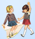 1960s Vintage Butterick Sewing Pattern 2866 Toddler Girls 3 Piece Suit Size 4