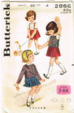 1960s Vintage Butterick Sewing Pattern 2866 Toddler Girls 3 Piece Suit Size 4