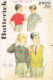 1960s Vintage Butterick Sewing Pattern 2900 Toddler Boy's Shirt and Vest Size 4