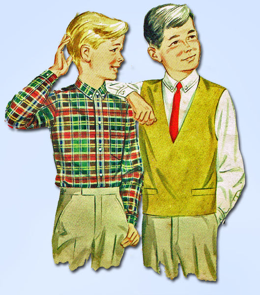 1960s Vintage Butterick Sewing Pattern 2900 Toddler Boy's Shirt and Vest Size 4