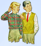 1960s Vintage Butterick Sewing Pattern 2900 Toddler Boy's Shirt and Vest Size 4