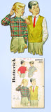 1960s Vintage Butterick Sewing Pattern 2900 Toddler Boy's Shirt and Vest Size 4
