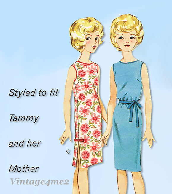 1960s Vintage Butterick Pattern 2931 12in Tammy & Mother Doll Clothes ...