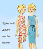 1960s Vintage Butterick Pattern 2931 Uncut 12in Tammy & Mother Doll Clothes