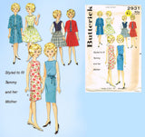 1960s Vintage Butterick Pattern 2931 Uncut 12in Tammy & Mother Doll Clothes