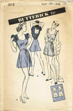 1940s Vintage Butterick Sewing Pattern 3018 Misses WWII Pajama Romper Sz 38 Bust