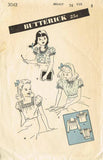 1940s Vintage Butterick Sewing Pattesrn 3042 WWII Little Girls Blouse Size 8 26B - Vintage4me2