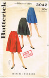 1960s Vintage Butterick Sewing Pattern 3042 Easy Petite Misses Skirt Sz 23 Waist - Vintage4me2