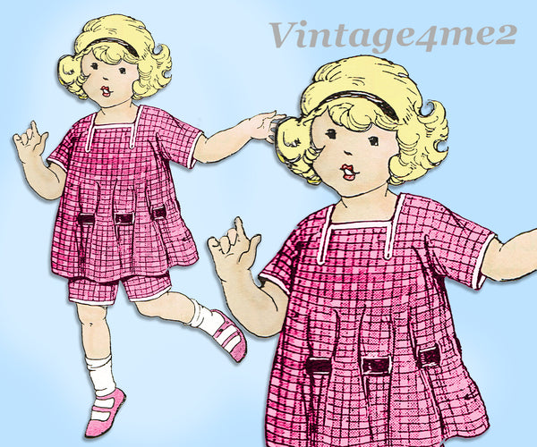 Butterick 3073: 1920s Cute Toddler Girls Bloomer Dress Sz3 Vintage Sewing Pattern