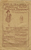 1920s Original Vintage Butterick Pattern 3090 Toddler Girls Slip Over Dress Sz 3