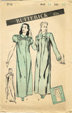 1940s Vintage Butterick Sewing Pattern 3116 Uncut Misses Nightgown Size 34 Bust
