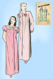 1940s Vintage Butterick Sewing Pattern 3116 Uncut Misses Nightgown Size 34 Bust