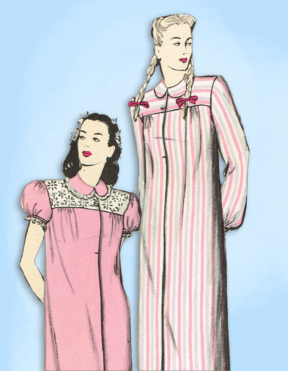 1940s Vintage Butterick Sewing Pattern 3116 Uncut Misses Nightgown Size 34 Bust