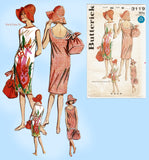 Butterick 3119: 1960s Easy Misses Sun Dress w Hat Sz 34 B Vintage Sewing Pattern