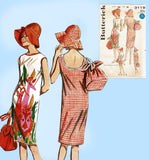 Butterick 3119: 1960s Easy Misses Sun Dress w Hat Sz 34 B Vintage Sewing Pattern