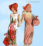 Butterick 3119: 1960s Easy Misses Sun Dress w Hat Sz 34 B Vintage Sewing Pattern