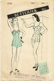 1940s Vintage Butterick Sewing Pattern 3136 Misses WWII Chemise Lingerie Sz 32 B
