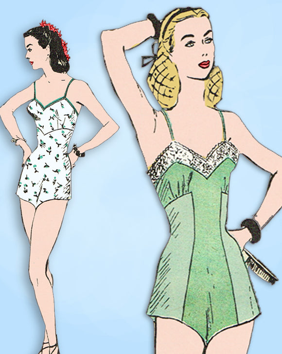 1940s Vintage Butterick Sewing Pattern 3136 Misses WWII Chemise Lingerie Sz 32 B