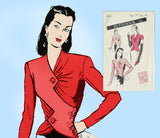 Butterick 3143: 1940s Plus Size Rare Evening Blouse 40B Vintage Sewing Pattern - Vintage4me2