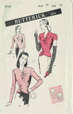 Butterick 3143: 1940s Plus Size Rare Evening Blouse 40B Vintage Sewing Pattern - Vintage4me2