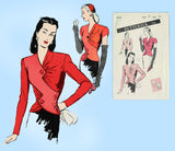 Butterick 3143: 1940s Plus Size Rare Evening Blouse 40B Vintage Sewing Pattern - Vintage4me2