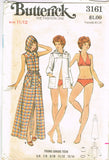 1960s Vintage Butterick Sewing Pattern 3161 Uncut Bikini & Hooded Robe Size 32 B