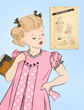 1940s Vintage Butterick Sewing Pattern 3198 WWII Baby Girls Pleated Dress Size 1