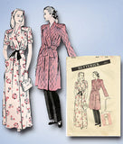 1940s Vintage Butterick Sewing Pattern 3215 Misses WWII Housecoat or Robe 32 B