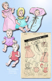 1940s Vintage Butterick Sewing Pattern 3230 WWII Baby Doll Clothes Set 14 inch - Vintage4me2