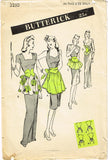 1940s Vintage Butterick Sewing Pattern 3250 FF Misses Fancy Dress Apron Fits ALL - Vintage4me2