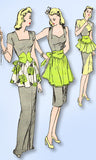 1940s Vintage Butterick Sewing Pattern 3250 FF Misses Fancy Dress Apron Fits ALL - Vintage4me2