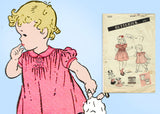 1940s Vintage Butterick Sewing Pattern 3283 Cute Toddler Girls WWII Dress Size 4 - Vintage4me2