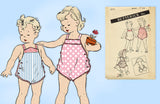 Butterick 3372: 1940s WWII Baby Romper & Bonnet Sz 1 Vintage Sewing Pattern