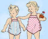 Butterick 3372: 1940s WWII Baby Romper & Bonnet Sz 1 Vintage Sewing Pattern