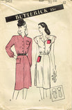 1940s Vintage Butterick Sewing Pattern 3405 Uncut WWII Misses Day Dress Sz 30 B - Vintage4me2