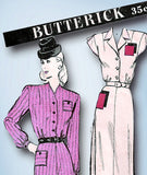 1940s Vintage Butterick Sewing Pattern 3405 Uncut WWII Misses Day Dress Sz 30 B - Vintage4me2