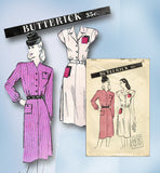 1940s Vintage Butterick Sewing Pattern 3405 Uncut WWII Misses Day Dress Sz 30 B - Vintage4me2