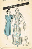 1940s Vintage Butterick Sewing Pattern 3435 Uncut Misses Housecoat Size 32 Bust