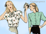 1940s Original Vintage Butterick Pattern 3474 Uncut Misses Blouse Sz 34 Bust