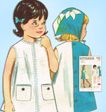 1960s Vintage Butterick Sewing Pattern 3520 Toddler Girls A-Line Dress Size 6