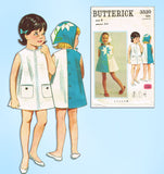 1960s Vintage Butterick Sewing Pattern 3520 Toddler Girls A-Line Dress Size 6