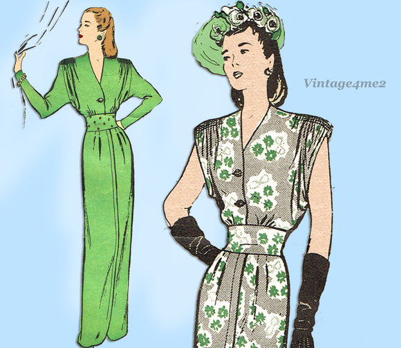Butterick 3533: 1940s Misses Evening Dress Size 40 Bust Vintage Sewing Pattern