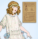 1920s Vintage Butterick Sewing Pattern 3546 Cute Little Girls Tucked Dress Sz 8