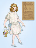 1920s Vintage Butterick Sewing Pattern 3546 Cute Little Girls Tucked Dress Sz 8