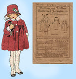 Butterick 3592: 1920s Charming Toddler Girls Coat Size 1 Vintage Sewing Pattern