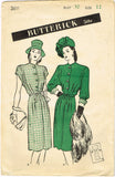 1940s Vintage Butterick Sewing Pattern 3611 Misses Street Dress Size 12 30 Bust